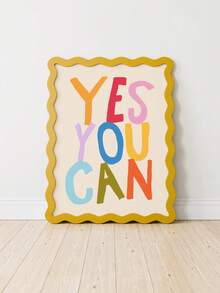 1件裝飾畫布牆面藝術品，適合嬰兒房，Yes You Can 印花：俏皮兒童牆面裝飾，正向心態主題，勵志海報。非常適合遊戲室、兒童房、居家學習裝飾、嬰兒房裝飾、男孩房藝術品、農舍風格畫廊牆面套裝、嬰兒房裝飾海報、遊戲室海報、新生兒禮物、幼兒園裝飾和教室裝飾。 - 彩色 - 查看 9