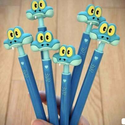 Disney 1pc/2pcs/3pcs/4pcs/5pcs/10pcs Crazy Animal City Collaboration Cartoon Snake Gery Retractable Ballpoint Pen, High-Quality Stationery Supplies