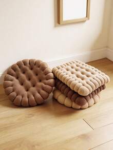 1PC Biscuit Cushion Floor Cushion, Thickened Seat Pad Pet-Resistant Machine Washable, Round & Rectangular Throw Pillow Cushion, Multi-Purpose All-Season Home Room Decor - Multicolor - View 4