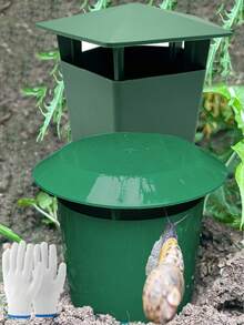 1/3/5/8pcs Plastic Slug & Snail Traps, Square/Round Shape, Comes With 1 Pair Work Gloves, Effective Garden Protection For Succulents And Flowers - Snail Trap - View 3