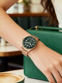 Fossil Đồng hồ nữ ES5371 màu xanh lá cây, vỏ thép không gỉ hai tông màu. - màu xanh lá - Xem 3