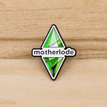 绿色钻石图案珐琅徽章游戏胸针翻领别针徽章背包服装配饰时尚珠宝礼品 - 綠色 - 查看 4