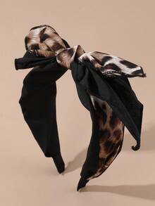 1pc Women's Fashion Leopard Print Rabbit Ear Headband, Suitable For Daily Wear Travel Accessories - Multicolor - View 4