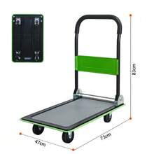 Flatbed Trolley, Platform Hand Truck With 150kg Load Capacity, 360-Degree Swivel Wheels, Foldable Trolley For Loading And Storage, Warehouse Yellow - 綠色 - 查看 2
