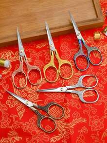 1 Set Multipurpose Scissors, Retro Stainless Steel Sewing Scissors - Precise Cutting Of Fabric And Threads, Suitable For Embroidery, Sewing Supplies And Tailoring Accessories. Sewing Supplies, Retro Embroidery Scissors, Sewing Scissors, Stainless Steel Detail Scissors, Suitable For Embroidery, Sewing, DIY Crafts And Office Use. - One Size - View 2