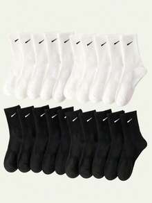 10 Pairs/20 Pairs Random New Colorful Mid-Calf Socks For Women, Soft Comfortable Absorbent Versatile Socks, High Quality - Multicolor - View 6