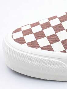 Vans男鞋女鞋Slip-On Reissue 98棋盤格一腳蹬帆布鞋低筒板鞋休閒鞋懶人鞋 - 棕色 - 查看 5