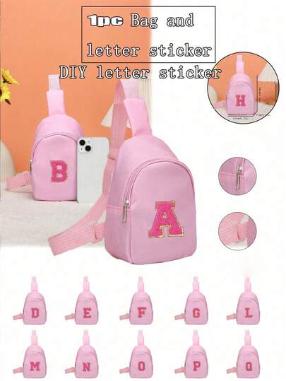 1 Túi đeo vai/túi đeo hông cho trẻ em, với họa tiết chữ cái A-Z nhiều màu sắc nổi bật, các chữ cái rực rỡ sắc màu, dây đeo vai điều chỉnh được bằng chất liệu nylon, thích hợp mang đi du lịch bốn mùa, khóa kéo kim loại bảo vệ đồ vật, túi đeo hông/túi đeo hông dễ thương dung tích lớn dành cho trẻ em, thiết kế họa tiết giản dị và thời trang, cũng có thể dùng làm quà sinh nhật hoặc quà tặng ngày lễ cho người thân và bạn bè, túi đeo vai/túi đeo hông giản dị và thời trang.
