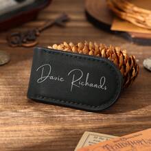 1pc Personalized Wallet, Minimalist Paper Money Organizer, Customized Leather Wallet, Customized Wallet Organizer, Engraved Wallet, Gift For Him, Father's Day Gift, Men's Wallet - Multicolor - View 6