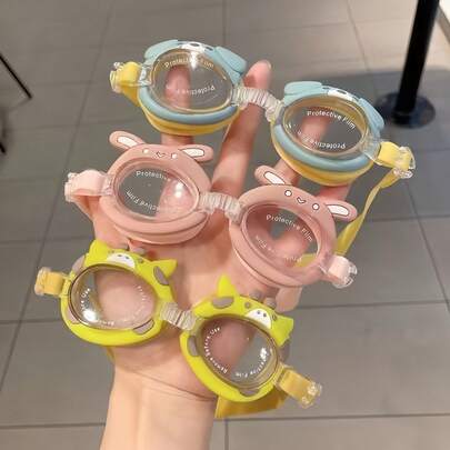 1pc Cartoon Children's Swimming Goggles, High-Definition Waterproof Swimming Goggles, Cute Cartoon Animal Swimming Goggles