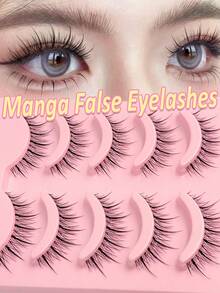 Asiteo 5 Cặp Mi Giả Phong Cách K-Pop Manga Tiên Nữ, Mi Dày Kiểu Thái, Mi Mềm Tự Nhiên, Mi Anime, Thân Trong Suốt, Tạo Vẻ Ngoài Tự Nhiên, Thân Thiện Với Người Mới Bắt Đầu, Sử Dụng Hàng Ngày. - màu đen - Xem 1