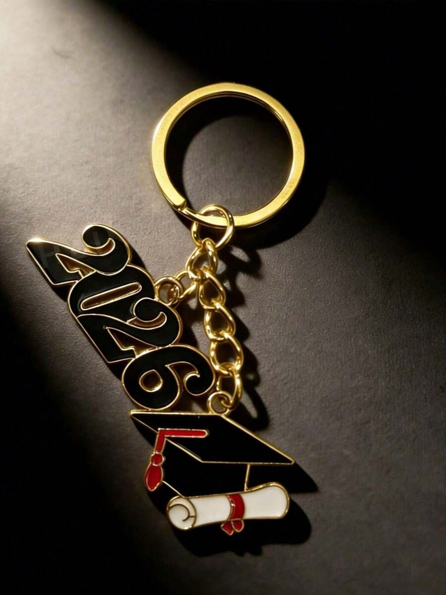 1/2 Móc khóa số 2026, Móc khóa mùa tốt nghiệp, Móc khóa độc đáo dành cho học sinh, Vòng chìa khóa, Móc khóa xe hơi unisex, Móc chìa khóa, Quà tặng ngày lễ, Phụ kiện hàng ngày và ngày lễ - Nhiều màu - Xem 1