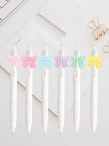 Stylo à bille avec nœud papillon transparent coloré, stylo signature noir, pointe de 0,5 mm, convient pour les cahiers, l'écriture, les devoirs, le travail, le bureau, l'hôpital, les infirmières, les médecins, la prise de notes, les mémos, la papeterie, l'école, les étudiants, les enseignants, les fournitures de rentrée scolaire, un excellent cadeau pour les amis, la famille, les enfants, les camarades de classe, Noël, les anniversaires, les fêtes - Noir - Voir 18