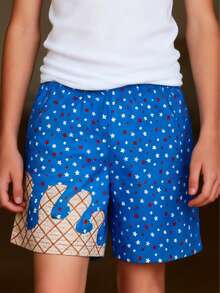 Youth Ice Cream Shorts Inseam Mesh Graphic Shorts Casual 101 Workout Cool Shorts For Gym Basketball Running Short Pants - 藍色 - 查看 1