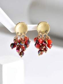 1 Pair Women's Personalized Fashion Beaded Tassel Pendant Earrings Suitable For Daily Wear And Vacation - Multicolor - View 3
