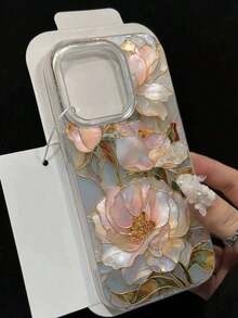 Faux Pearl Floral Painted Elegant New Feather Chiffon Minimalist Fashion Phone Case Compatible With IPhone 17/17 Pro Max, 15, 16/16 Pro, 15 Pro Max, P13, P14, P11 Soft Case, P12, XS, XR, 7/8, 7/8 Plus, A14, A15, S23 Ultra, A50, A12, A32, A52, A72, A51, A21S, A13, A14, S22 Ultra, S23, A33, A53, S20 FE - Kiểu 1 (1 CÁI) - Xem 2