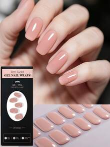 Showyboo Semi-Cured Gel Nail Stickers 20pcs, Translucent Soft Solid Color Design, Protects Natural Nails, UV Lamp Required, Versatile For All Seasons, Suitable For Home Leisure, Wedding Looks, Weekend Gatherings And Vacations - Multicolor - View 14