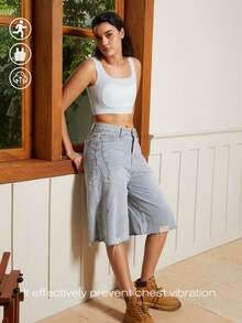 1件装女士束胸带，弹性束胸隐形文胸吊带背心，适用于FTM跨性别者，可调节以缩小胸部外观，适合塑身衬衫、紧身连衣裙、压缩上衣，MOVWIN - 薄荷藍 - 查看 7