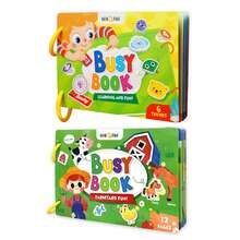 beartale 1 Libro interactivo para niños, incluye cuaderno de actividades, tarjetas flash sensoriales educativas, juguetes Montessori, que cubren temas como el Body, las emociones, la comida, los vehículos, los animales de granja, el espacio, ayuda a desarrollar habilidades cognitivas, juguete preescolar, juguete de viaje, regalo para niñas, niños, útiles escolares, materiales de aprendizaje, adecuado para verano/vuelta al colegio - Multicolor - Ver 24
