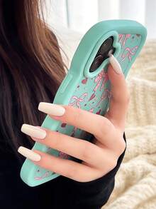 Ốp lưng điện thoại silicon mềm mại với viền họa tiết lượn sóng kiểu Macaron, bề mặt mờ, họa tiết chấm bi bất đối xứng sáng tạo, hình trái tim, hình nơ, tương thích với Moto G04/05/13/14/15/24/34/35, A12/A13/A14/A15/A16/A17/A04/A05/A06/A07/A51/A54/A55/A56/A34/A35A/36, S25/S25Plus/S25Ultra, A54 - Màu xanh Bạc hà - Xem 2