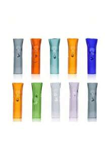 4件套可重复使用的玻璃卷烟纸、烟斗、香烟过滤嘴、烟草工具、烟嘴，颜色随机，适合父亲节礼物 - 多色 - 查看 3
