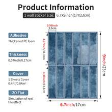 耐用PET自粘防溅瓷砖 – 绿色砖纹，防水防污，0.07英寸厚，适用于厨房、浴室、洗衣房、卧室 - 條紋 - 查看 35