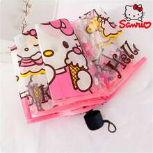 SANRIO 这款可爱的三丽鸥Hello Kitty透明自动折叠伞，采用8根铁质伞骨，搭配塑料伞面和伞柄，休闲时尚。可折叠的透明伞面印有卡通图案。非常适合夏季消暑，是海滩、旅行、母亲节礼物、花园、夏季郊游、毕业典礼、庆祝毕业、徒步旅行等各种场合的理想之选。它是一款必备的便携物品，也是送给自己、朋友和家人的完美礼物。 - 傘 - 查看 10