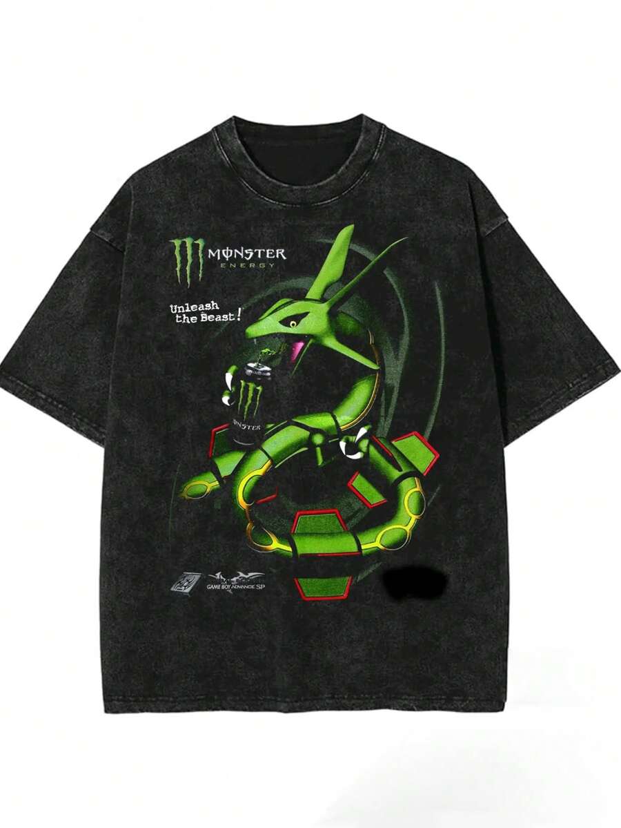 Rayquaza Green Anime Monster Shirt, PKMT-Shirt, Pokebon Graphic Tee, Y2K GamingStreetwear T-Shirt, Unisex Anime InspiredShirt Womenswear Top Cotton, Pokemon T-Shirt, Pokémon Graphic Tee, Pokemon Tee, Pokemon Anime Tee, 100% Cotton Vintage T-Shirt, Graphic T-Shirt, Anime T-Shirt-Perfect For Labor Day, And Father's Day, Men's T-Shirt Gifts, Graphic T-Shirts, And Anime T-Shirts. Graphic, Tees Anime Shirt,Summer Clothes , Cotton Graphic Tees,Summer Outfits For Men,Summer Outfits ,Ropa De Hombre,Mens Clothes, Conjuntos Para Hombre,Gifts For Men,Shirts,Graphic Tees Men,Summer Clothes,Romwe,Shirts For Men,Graphic Tees Men,Unisex . - 黑色 - 查看 1