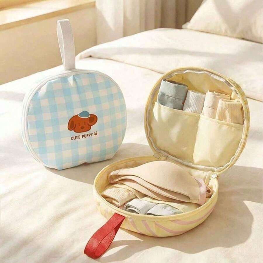 Portable 3-In-1 Intimates Storage Bag| Organizer Bras, Panties, And Socks - Màu vàng - Xem 1