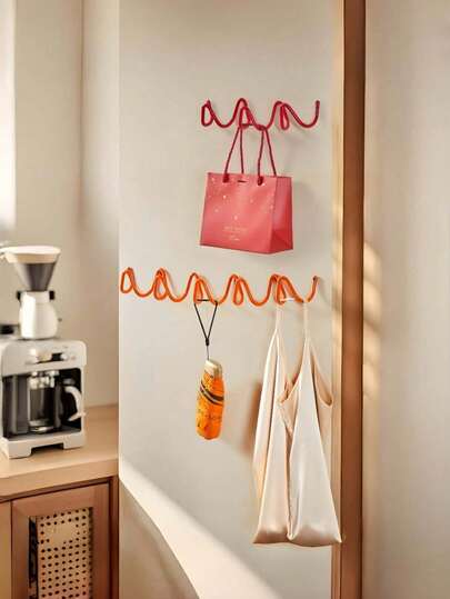 Coat Rack Wall Mount, Creative Wave Wall Hooks 20KG Capacity, Easy Installation, Multi-Purpose Hooks For Coat, Hat, Bag, Umbrella (29cm X 7.5cm, 49cm*7.5cm )
