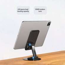 1个铝合金旋转桌面手机/平板电脑支架 - 黑色 - 查看 7