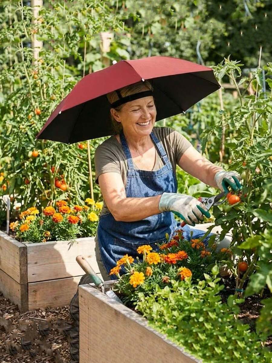 Portable Hat Umbrella, Head Design, Multi-Scenario Use - Fishing, Gardening, Hiking, Photography, Outdoor Work, Lightweight And Portable - Foldable And Storable