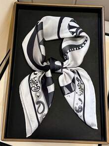 1pc Modern Art Swirl Paisley Print Scarf, Versatile High-End Decorative Silk Scarf For Women,Beach,Holiday - Multicolor - View 2