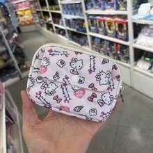 Túi đựng mỹ phẩm, ví đựng thẻ, hộp đựng tai nghe, ví đựng chìa khóa, túi đựng CCD mềm mại, dễ thương, thêu nơ, có khóa kéo. - Xem 4