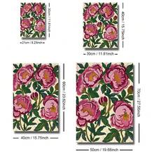 1 pezzo Quadro/Senza cornice cartellone su tela con arte murale floreale astratta di peonia rosa vintage, adatto per ingresso, camera da letto, soggiorno, decorazione moderna per la casa, stile vintage - A - Visualizzare 8
