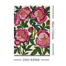 1 pezzo Quadro/Senza cornice cartellone su tela con arte murale floreale astratta di peonia rosa vintage, adatto per ingresso, camera da letto, soggiorno, decorazione moderna per la casa, stile vintage - A - Visualizzare 12