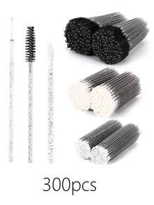 Bộ dụng cụ nối mi dùng một lần, kèm cọ trang điểm siêu nhỏ, bao gồm cọ chải mi, cọ môi, đầu cọ mascara, bộ dụng cụ làm đẹp nối mi (Màu đen)_ Làm đẹp & Chăm sóc cá nhân 100/300/450 chiếc - Nhiều màu - Xem 22
