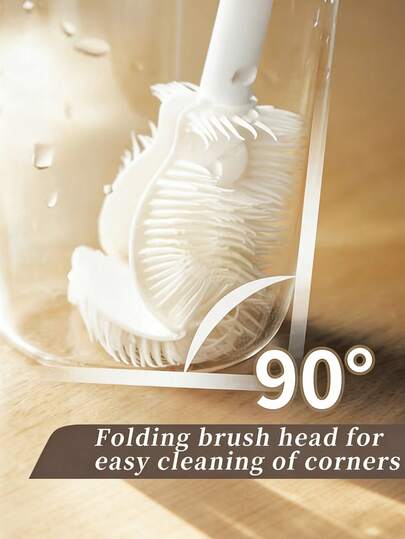 360° Foldable Long Handle Brush, Suitable For Bottles And Cups, Reusable, Kitchen Cleaning Tool, No Electricity Required, Commercial Grade Material