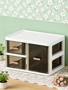 Cosmetics Storage Box, Desktop Drawer Style Skincare Storage Cabinet, Divided Compartments Lipstick Sorting Box, Jewelry Display Rack | Vanity Organizer, Makeup Holder, Beauty Case, Countertop Jewellery Stand | Graduation Gift For Her, Mother'S Day Present, Father'S Day Gift - Multicolor - View 6
