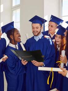 1pc Black And Gold Graduation Autograph Book, Graduation Season, Graduation Ceremony, Back To School Party, Celebration Guestbook Card - Style 1 - View 4