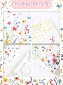 50pcs Floral Pattern Gift Bags, Large Size Practical Bags With Flower And Butterfly Patterns, Suitable For Birthday, Wedding, Baby Shower, Gender Reveal Party, Spring Theme Party, Can Be Used For Decoration, Storage, Gift Packaging, Home Holiday Party Decor, Indoor/Outdoor Decor, Party Supplies - Flowers - View 11