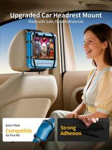 Giá đỡ máy tính bảng gắn tựa đầu ô tô – Xoay 360°, phù hợp với mọi loại máy tính bảng từ 7-13 inch, Kindle Fire, máy tính bảng Android và máy chơi game cầm tay, lý tưởng cho giải trí và những chuyến đi đường dài cùng gia đình, thiết kế mỏng nhẹ không cản trở tựa đầu, giá đỡ máy tính bảng gắn tựa đầu ghế sau. - Tựa lưng ghế sau - Xem 11