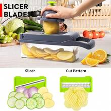 15 In 1 Kitchen Vegetable Chopper And Cooking Ingredient Slicer, Kitchen Small Tool, Multifunctional Vegetable And Fruit Slicer, Vegetable Slicer, Cheese Slicer, Handheld Vegetable Slicer, Carrot Slicer, Nut Grinder - Green - View 8
