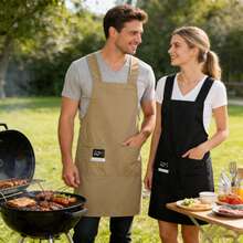 A Solid-Colored Cross-Fronted Sleeveless Apron, A Simple And Stylish New Design For Home Kitchens. Waterproof And Oil-Resistant, Perfect For Cooking And Dining Purposes. - Multicolor - View 6