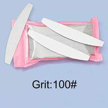 50pcs Replaceable Sandpaper Nail Files, Reusable And Washable, 100/180/240 Grit (Stainless Steel Plate Sold Separately) - Grey - View 8
