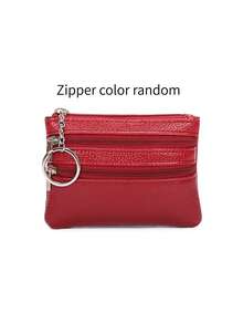 1 chiếc ví đựng tiền xu mini tối giản dành cho nữ, ví cầm tay bằng da giả có khóa kéo, ví đựng chìa khóa di động. - Nhiều màu - Xem 15