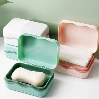 创意简约多功能翻盖皂碟沥水架，家用酒店浴室皂盒