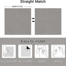 1 Cuộn Giấy Dán Tường Giả Vải Lanh, Màu Xám, Giấy Dán Tường Có Thể Tháo Gỡ Dùng Cho Đồ Nội Thất, Tủ, Phòng Ngủ, Phòng Khách, Giấy Dán Vinyl Chống Thấm Nước và Bền, 17.7inX39.3/118.1/196.8in - xám - Xem 11