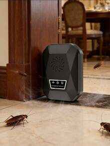 1pc Smart Ultrasonic Pest Repeller - Eliminates Rodents, Squirrels, Mice, Bats, Cockroaches, Ants, Spiders, Bedbugs - Black - View 9