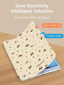 Kingsung 心形樱桃蝴蝶结图案平板电脑保护套，兼容 iPad 9.7/10.2/10.5/10.9/12.9/Pro 11（第十代），兼容三星 Galaxy Tab S6 Lite 10.4 英寸，兼容 Kindle Paperwhite 第十二代（2024 年款），Kindle（第十一代）（2022 年发布），克拉拉色，柔软防摔保护，智能支架/自动唤醒/睡眠功能 - 彩色 - 查看 5